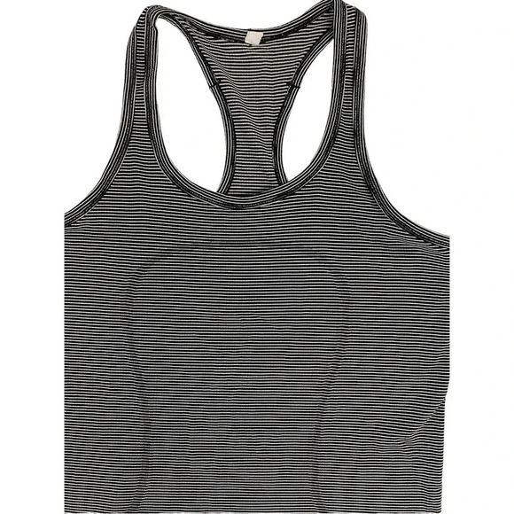Lululemon run sweat repeat tank striped black and white size 10 - Picture 3 of 7